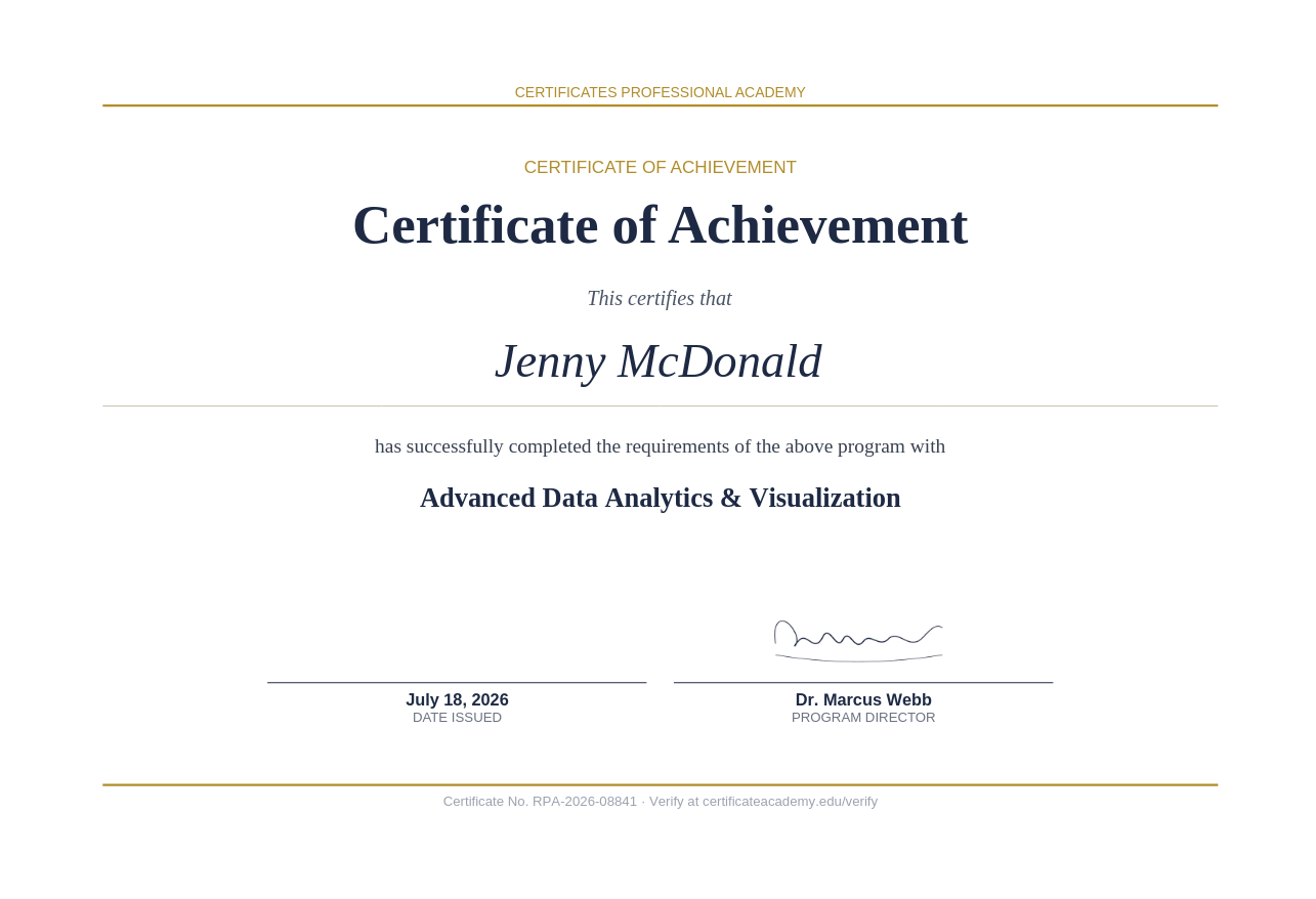 Certificate template preview